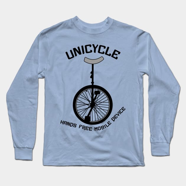 Unicycle Mobile Device Long Sleeve T-Shirt by Barthol Graphics